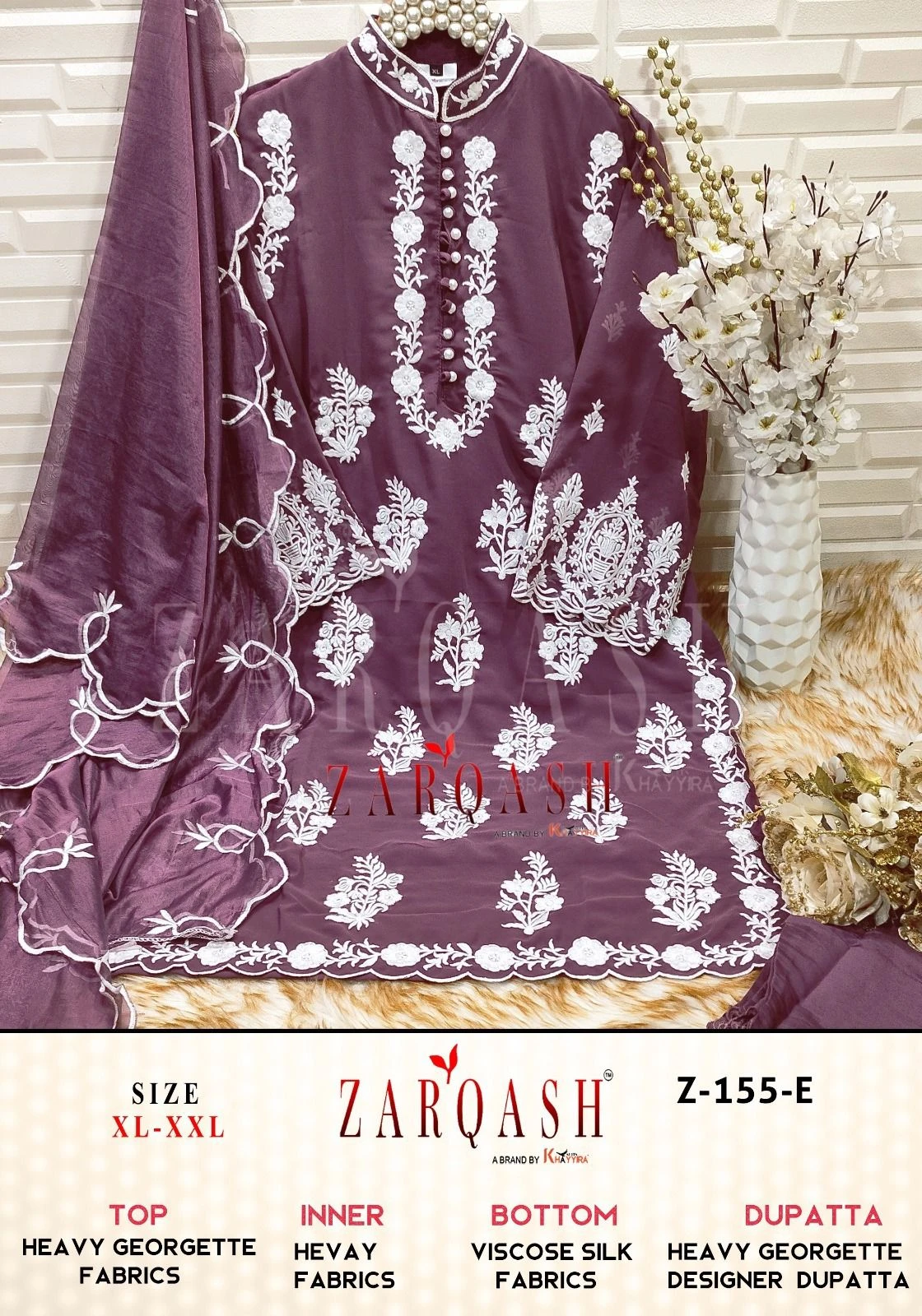 Zarqash Z 155 Foux Georgette Wholesale Pakistani Readymade Salwar Suit Catalog — Wholesale Pakistani Suits, MPA wholesale from Surat - Gallery Image 2